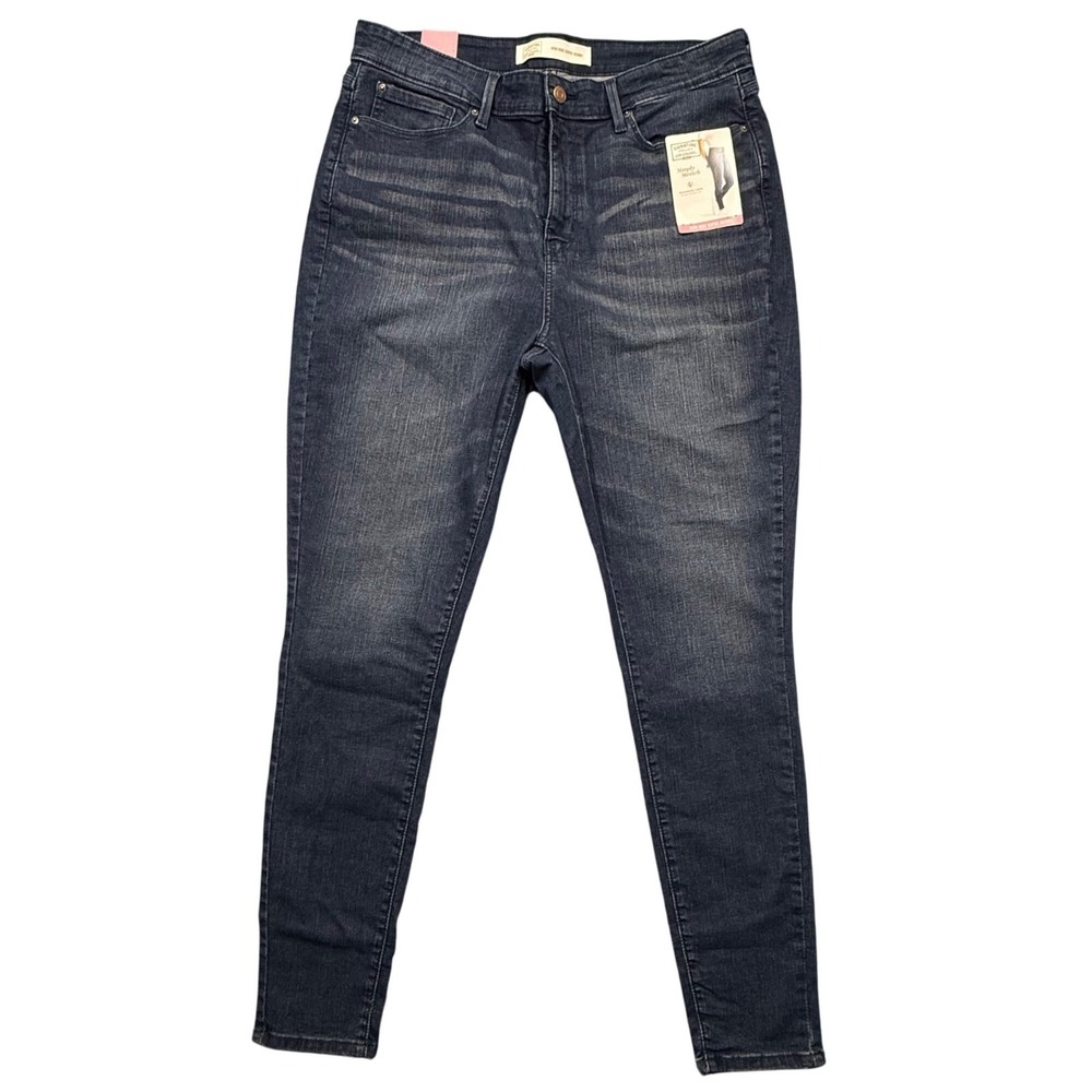 Levis Hi Rise Super Skinny‎ Stretch Jeans Medium Wash Womens W34x32L 18L NWT